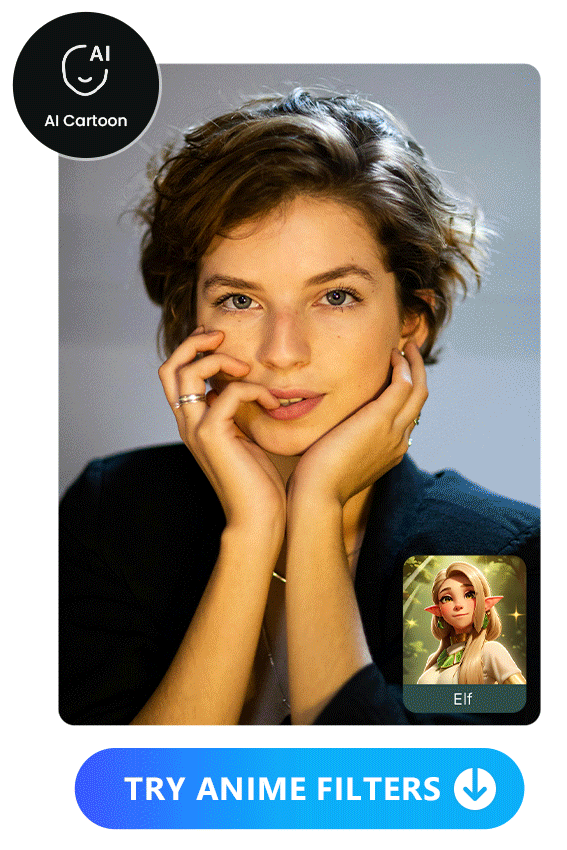 apply anime filter with PhotoDirector's AI Cartoon feature